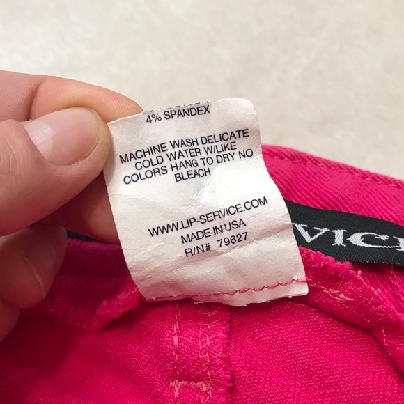 Vintage LIP SERVICE hot pink skinny jeans low rise stretchy denim - Picture 5 of 9